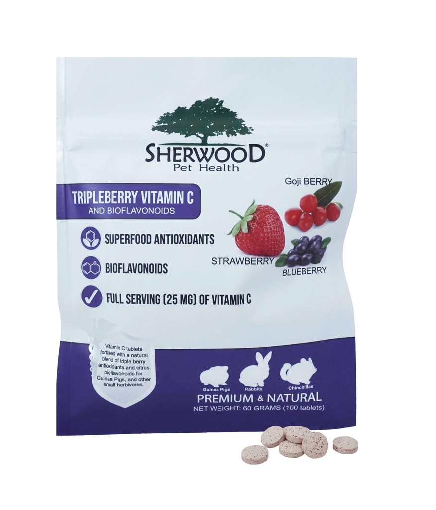 三联莓维生素C和Bioflavonoids 作者:谢尔伍德·佩特健康(100块-60克)