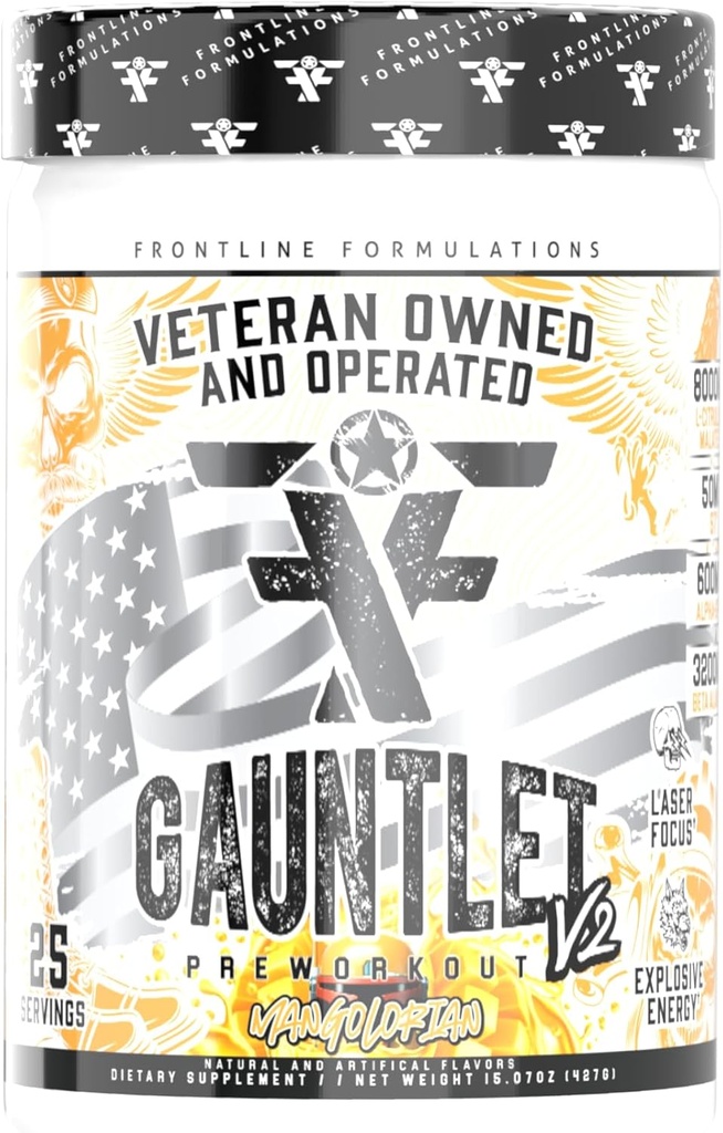 Gauntlet 预战粉末、爆炸物处理、激光聚焦、中刺、惊人火焰、退伍军人拥有和操作(25人服役,芒果洛里安)