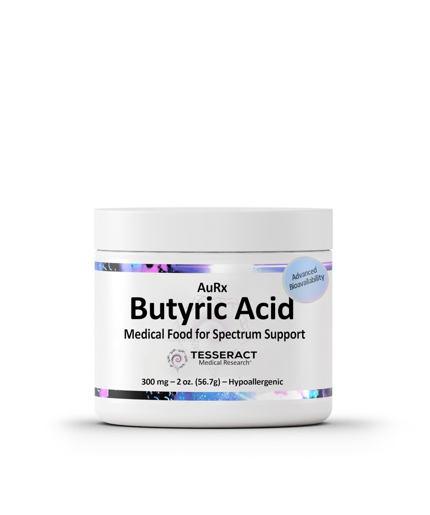 AurRx 自闭症光谱 医疗食品粉 支持脂肪健康,稳定 Butyric Acid 补充剂,用于抗抑郁症儿童,伪致病, 2 Ounces