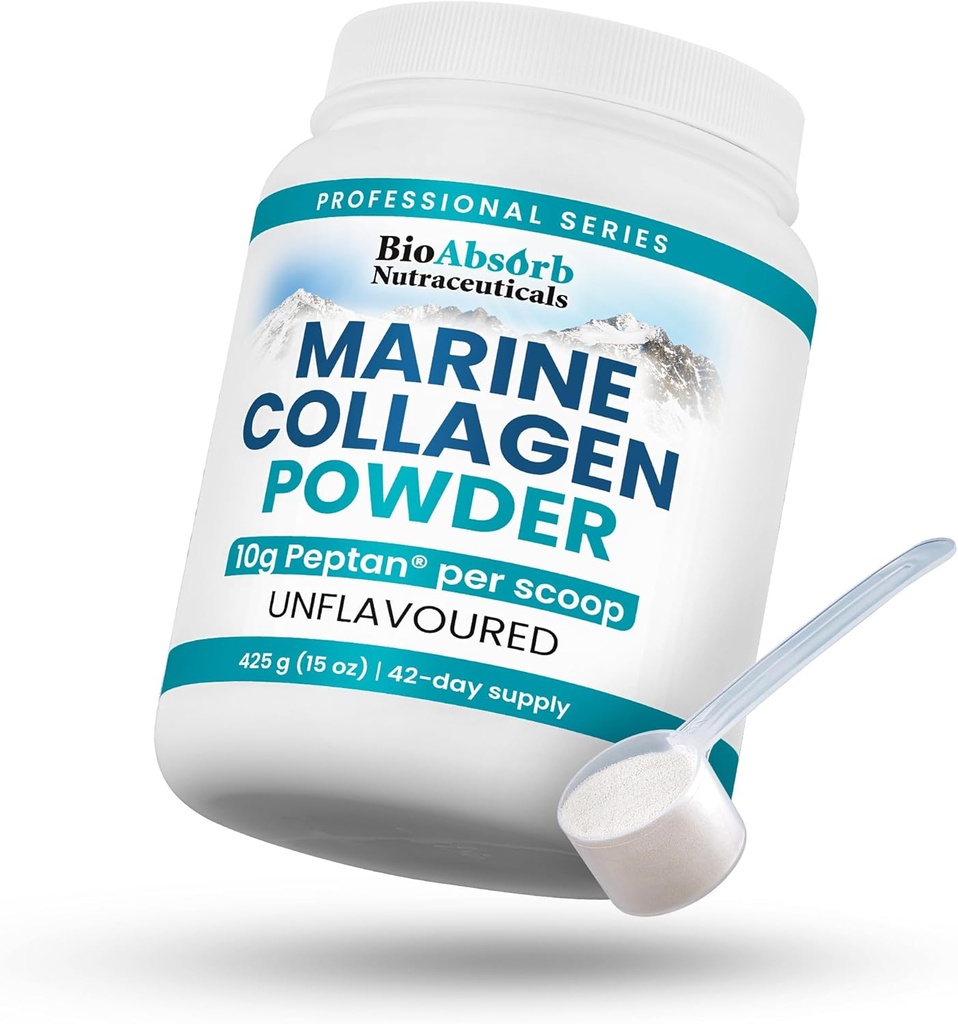 Bio Absorb Marine Collagen Powder, Extrastruction w/Peptan (第1类水解Collagen Peptides), 15 oz, 42天供应
