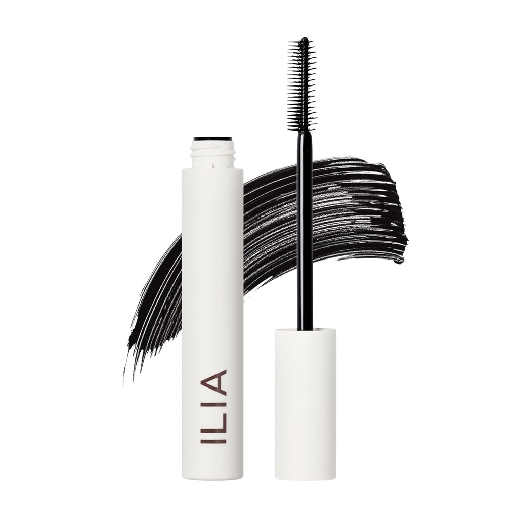 ILIA - 无限Lash Mascara → 轻量级,新颖型,长效型,升降型 + Flake + Smudge-Resistant → 非毒药,无毒药,眼科医生测试,安全致敏眼 (软黑色)