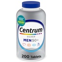 Centrum Silver Men's 50+ 多维他命与维生素D3, B-维他命, 锌用于记忆和认知 - 200块平板