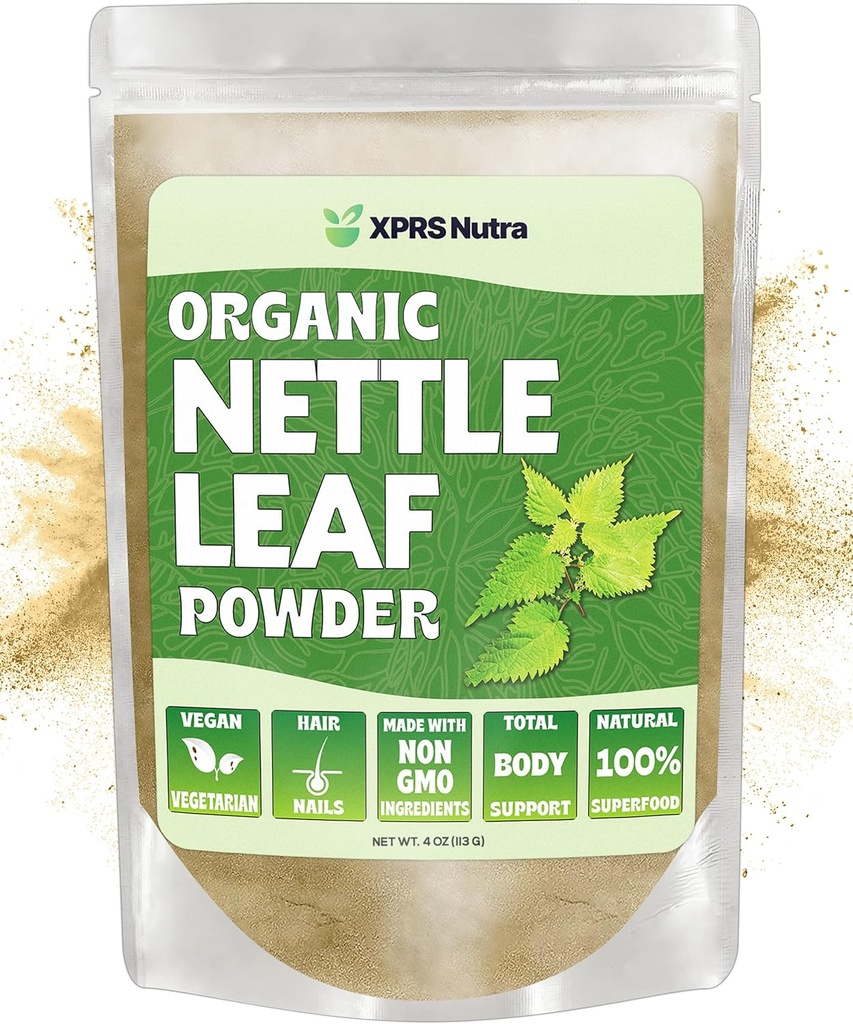 XPRS Nutra 有机网叶粉 - Premium USDA 有机网叶粉 - Vegen 友好能源促进网叶(4 oz)