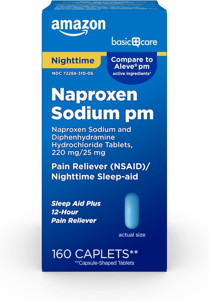 基本护理 全夜止痛药 PM、Naproxen Sodium、220毫克/二酚胺 氢氯化物、25毫克 平板药、止痛剂/夜间睡眠援助,160计
