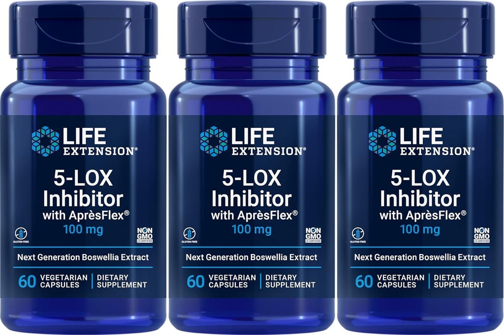 寿命延长5-LOX 含AprèsFlex 100 mg,60 植物卡普尔(3包)