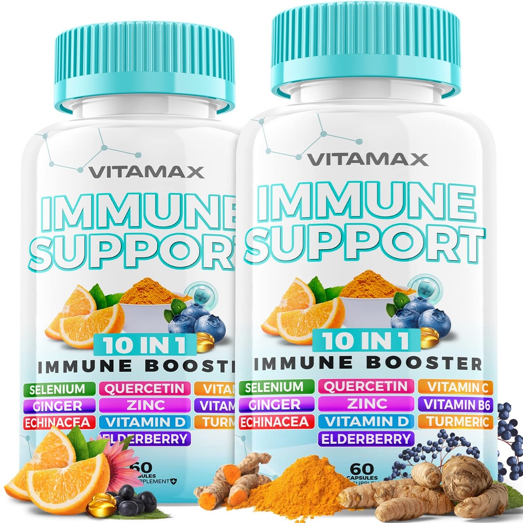 10in-1 免疫支持 老年莓, D3, 硒, u, er, 锌, 维生素C, 姜, Turmeric Curcumin, B6, Echinacea – Immune Defense – Made in USA (60 counts (Pack of 2)) 互联网档案馆的存檔,存档日期2011-09-2.