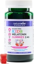NatureWise Kids Melatonin 1 mg 无糖胶 儿童4岁和4岁以上-非哈比人形成睡眠援助 - 草莓裂痕 - Vegan, No Gluten, Non-GMO - 60 Counter [2-Month Supplement]