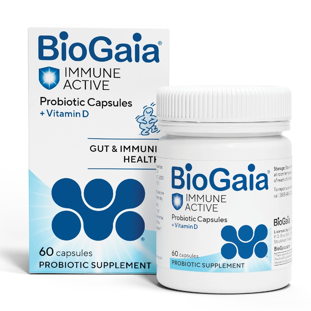 BioGaia Protectionis Immune 主动Probiotic + 维生素D + 支持Immune,消化和整体健康 + 男性和女性的Probiotics → Capsules → 60日供应