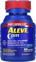 Aleve PM Caplets, Naproxen Sodium 220 mg(NSAID)/二苯胺HCl 25 mg, 疼痛救生剂/夜间睡眠援助, 非海比特成型, 80 mg
