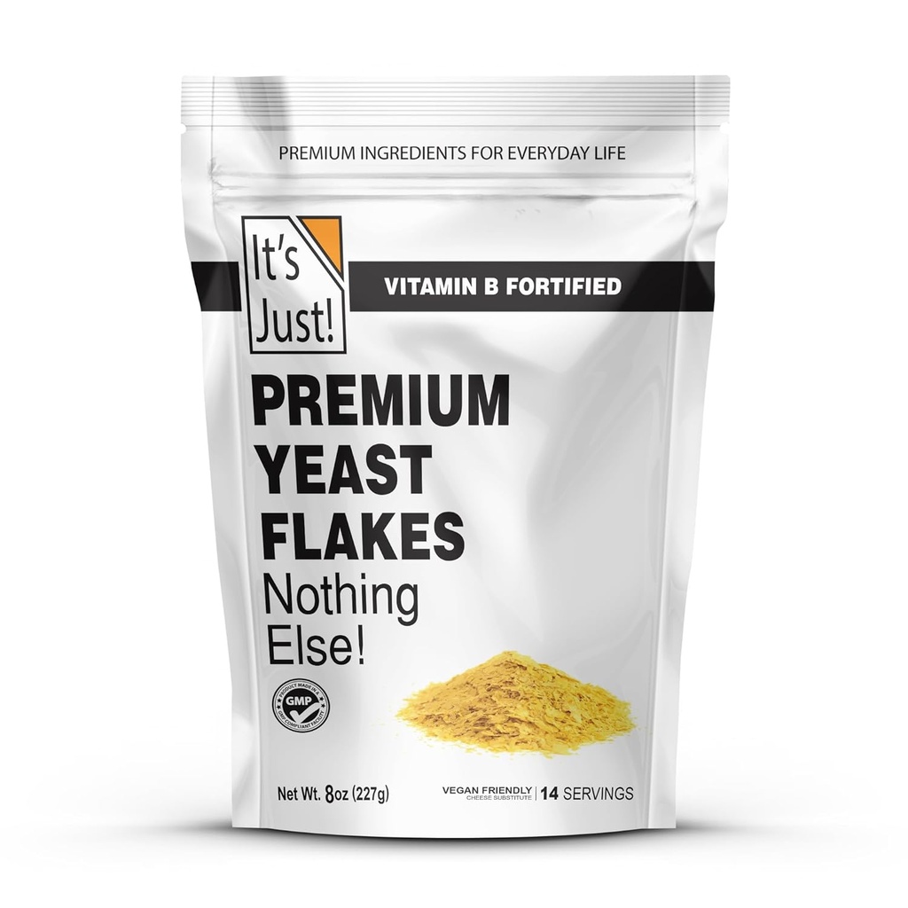 它只是 - 酵母花, 营养性酵母, Premium Formized w/维生素B, Nooch, Vegan 奶酪代用品 (8 Ounces)