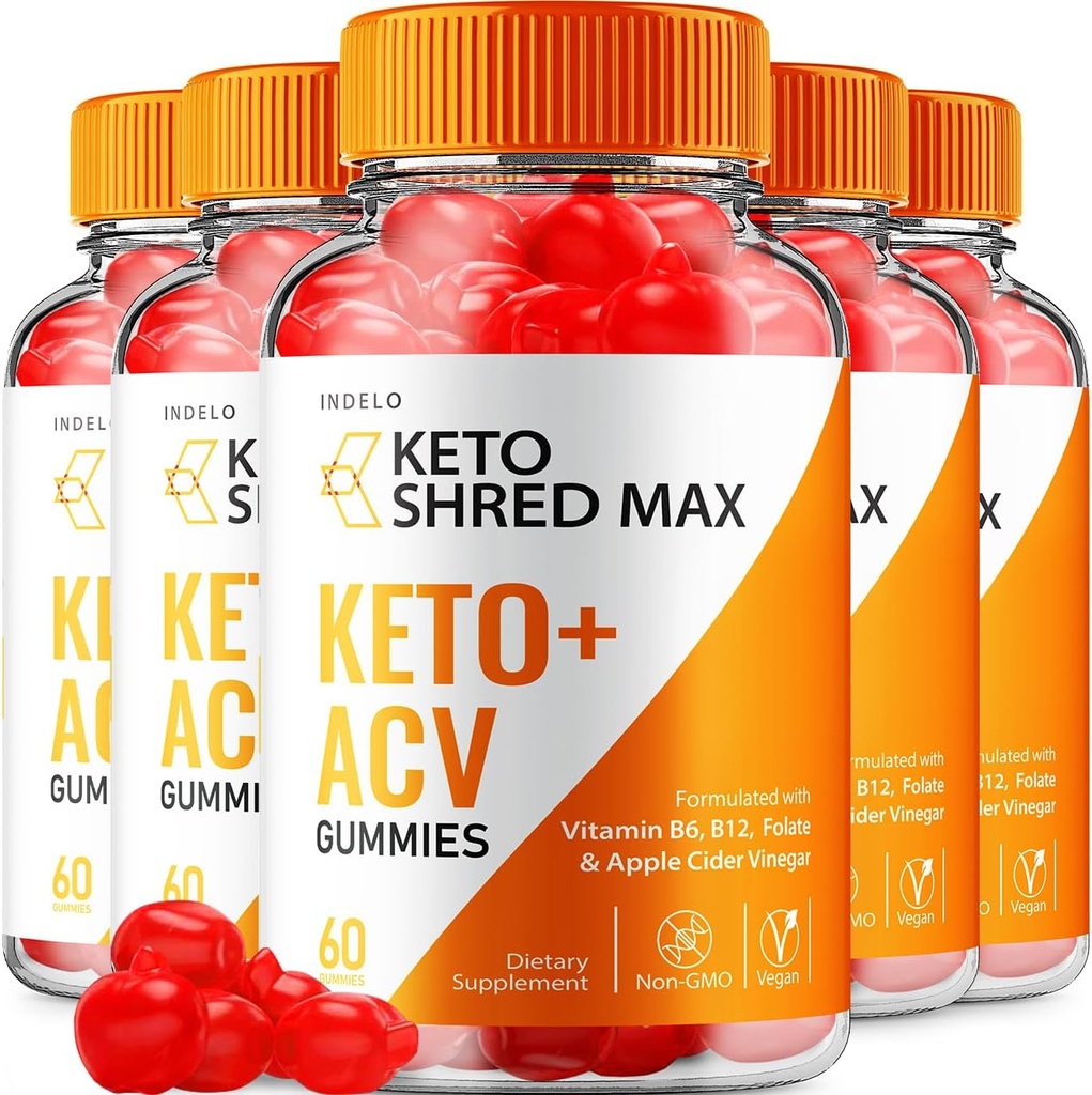 Keto Shred Max ACV Gummys - Shred Max Keto Gummys Reviews, ShredMax Keto + ACV 重量管理 Gummys B12 Max Shred 高级1000mg 公式 (5 Pack - 300 Gummys)