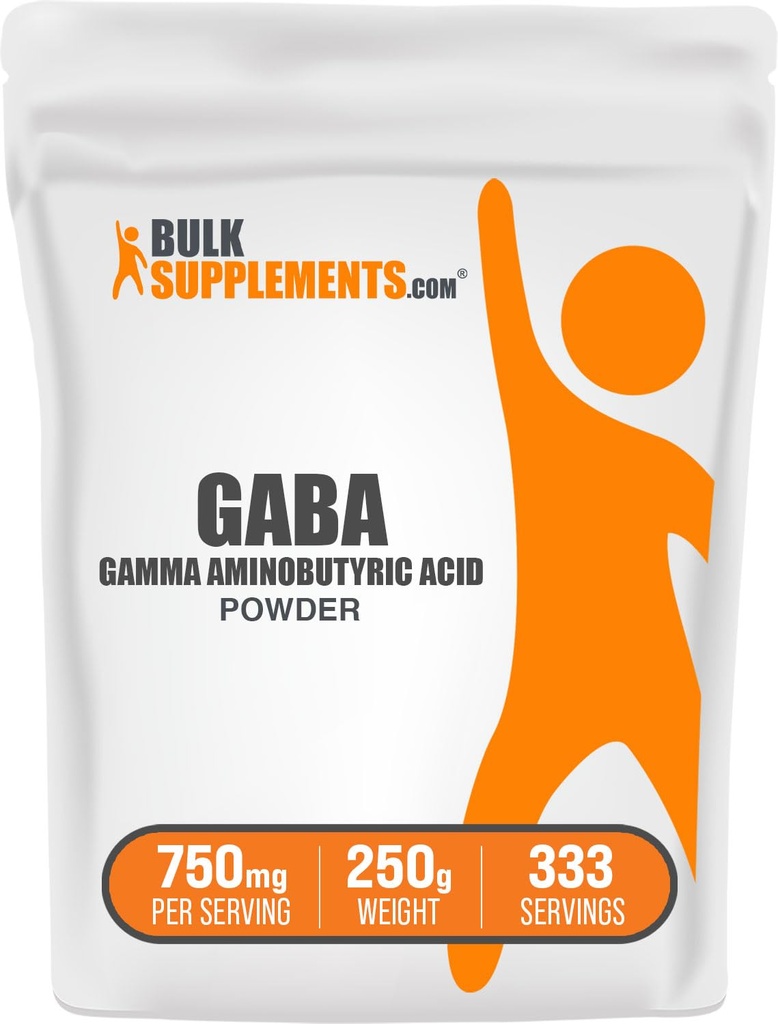 Bulk Assupports.com GABA 粉末 - Gamma 氨基丁酸,GABA 补充,氨酸补充 - Gluten Free,每服750mg,250g(8.8 oz)(一包)