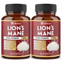 Zolotus 2 Packs 90 Capsules Lions Mane 蘑菇补充品,与Cordeyceps, Reishi, Ashwagandha , Focus, 记忆和大脑支持补充品, Immune 支持, 能量药丸的6个月供应