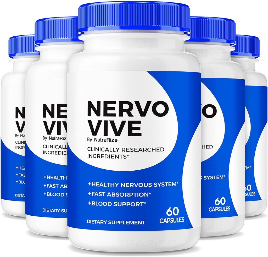 (pack of 5) NervoVive – 原始 Nervo Vive Nerve 健康支持公式,全神经护理与自然成份 舒适和信号函数 → NervoVive24 易取每日药丸(300 Capsules)