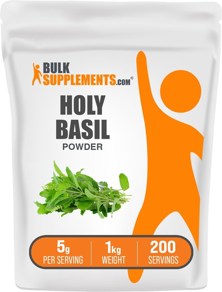 Bulk Assupports.com 圣巴西尔粉 - 圣巴西尔粉 - 圣巴西尔叶粉 - 图尔西圣巴西尔,Herbal & Gluten Free, 每架服役5g, 1kg(2.2磅)(Pack of 1)