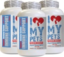 我爱我的PETS LLC豁免狗 补充 - PET Immune支持 - 狗和猫 - 助推 - 健康 - 狗 牛奶 硝酸盐 Liver 补充 - 180 treats (3瓶)