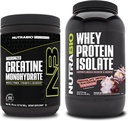 单水合核酸(NutraBio Creatine Monohydrate),无氟酸,300g和Whey蛋白溶液,巧克力浸泡Macaroon,补充包-肌肉能源,Lean肌肉生长,恢复和强力