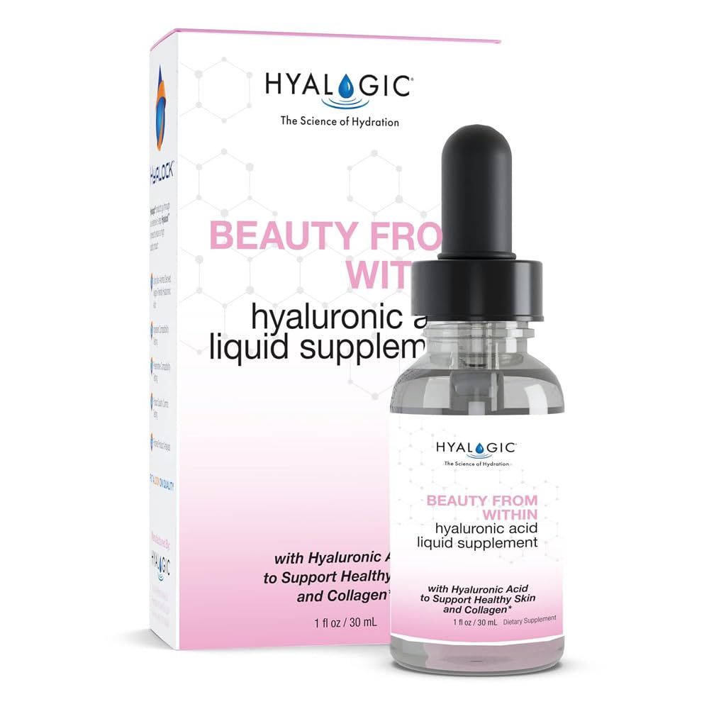 来自Hyaluronic酸液内的Hyalonic Beauty 补充剂 - 液Hyaluronic酸用于皮肤水分,联合支持,以及Collagen Boost - Vegan,Gluten-Free,Odorless & Tasteless (1 Fl Oz)