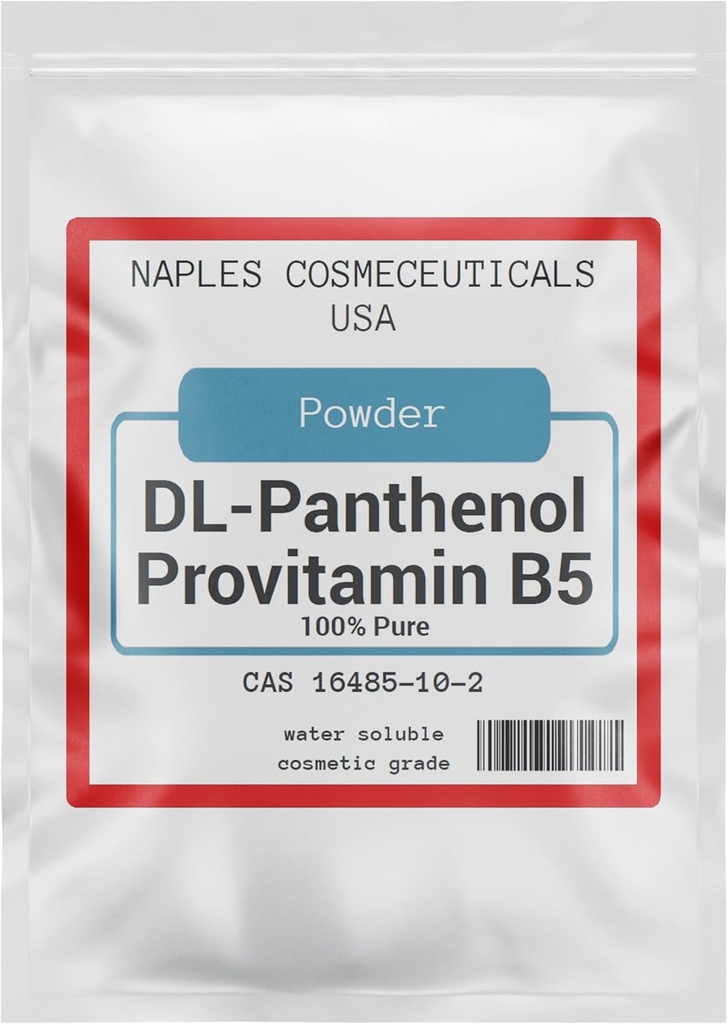 100%纯泛苯酚粉,DL-泛苯酚粉,Provitamin B5用于发型护理,皮肤,钉子深嘴剂,用于化妆品配方或添加到你最喜爱的产品(2 oz)