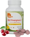 Zahler Energizer + 维生素 B12-5000 mcg 维生素 B12 - 天然樱桃 Flavor 溶解Lozenges - Kosher Gluten Free-GMO B12 维生素 5000 mcg,能量靴,美国制造(120计)