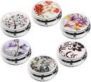 6Pcs Elegant Pill Box case, CREATIEE-PRO 便携式药片维生素持有器组织者,其中3个组件用于Purse Pocket Travel - 实用和时装(6模式,1.6英寸)
