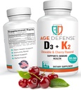 维生素D3 2000 IU配有K2-90 配有樱桃火焰-自然能量助力-支持生命力,免疫健康,和整体健康-维生素D3配有男女维生素K2的可切片