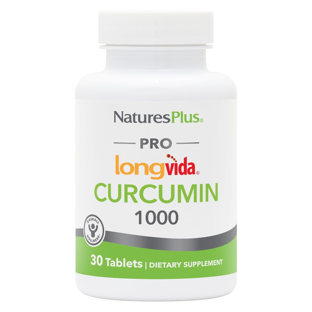 NaturesPlus PRO Longvida Curcumin 1000毫克 - 30毫克 - 促进健康自由激进保护 - 非GMO, Vegan & Gluten Free - 30种服务