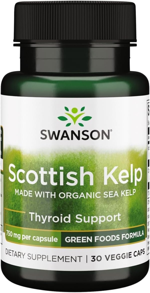 Swanson 用苏格兰有机凯尔普制造 750毫克 30 Veg Capsules