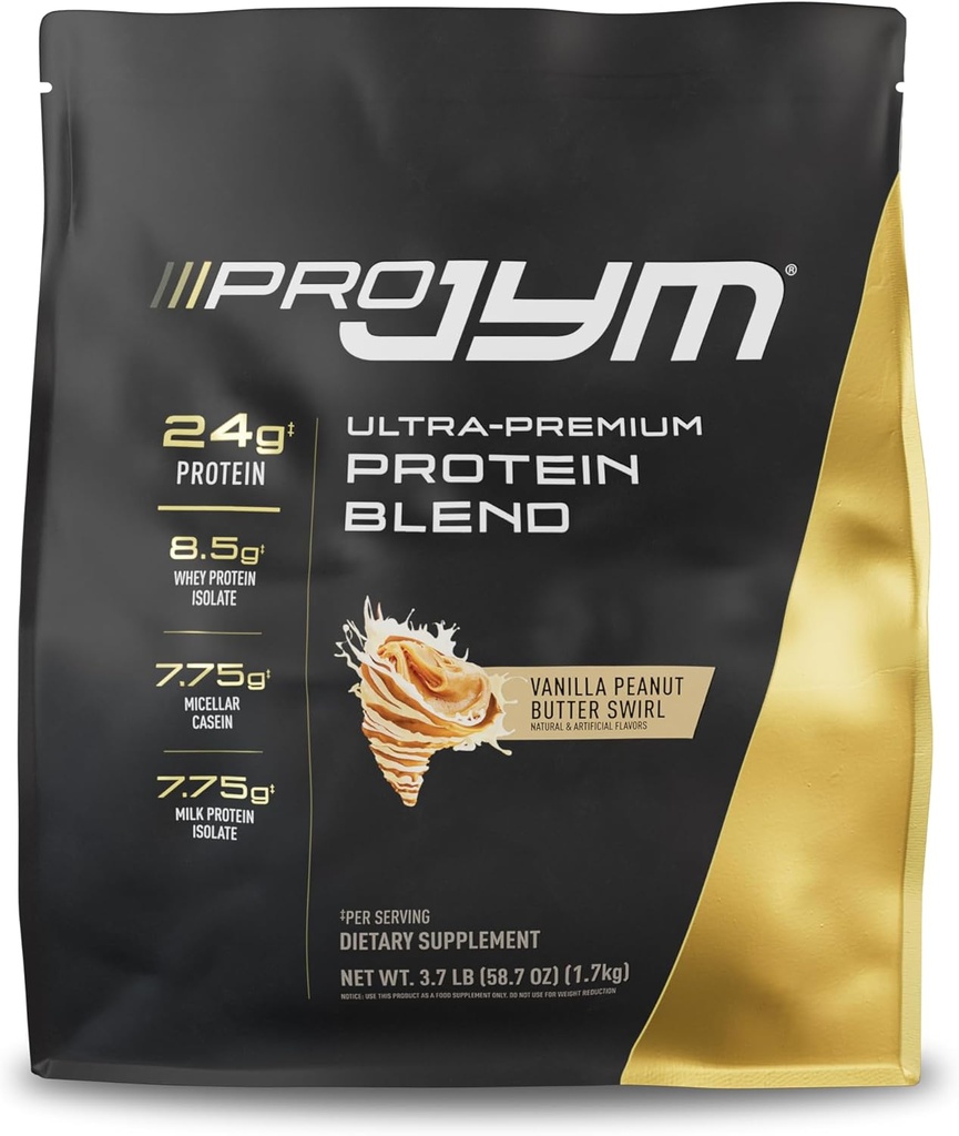 Pro JYM 香草花生酸蛋白粉 - Whey 蛋白蛋白溶液, Casein, & Milk 蛋白, 精益肌肉建筑,供男女使用, JYM 补充科学, 45种服务