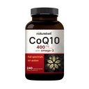 NatureBell CoQ10 400mg 配 Omega-3-240 Capsules - 心脏和能量健康支持的抗氧化剂补充剂 - 支持细胞能量* - 外强Coenzyme Q10