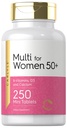 Carlyle Multivitamin for Women 50 Plus 250 mini Tablets 250 mini Tablets 250 mini Free 补充 维生素 A, B12, C, D3, Folate(作为Folic Acid)和钙 → Non-GMO, Gluten Free