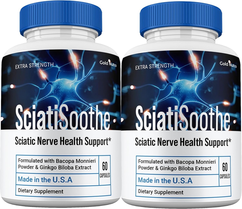 (2 Pack) SciatiSoothe 补充药丸,Sciati Soothe All Natural Brain and Conditive 补充药丸,两个月供应