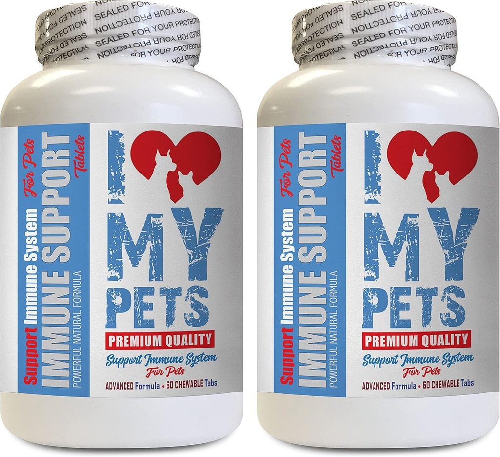 我爱我的PETS LLC猫 Immune 补充 - PET Immune 支持 - 狗和猫 - 助推 - 健康 - 狮子 Mane for cat - 120 treats(2瓶)