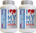 我爱我的PETS LLC猫 Immune 补充 - PET Immune 支持 - 狗和猫 - 助推 - 健康 - 狮子 Mane for cat - 120 treats(2瓶)