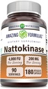 神奇的方程式 Nattokinase 饮食补充100 mg Veggie Capsules 补充 QQ 2000 FU Enzyme 活动 QQ Non-GMO QQ Gluten Free QQ 在美国制造(180计数)