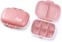 Holii 2PS 8 比较旅行药丸组织者,Pocket Pharmes for Purse Daily Pill Box 便携式药品组织者 维生素持有容器(亮粉)
