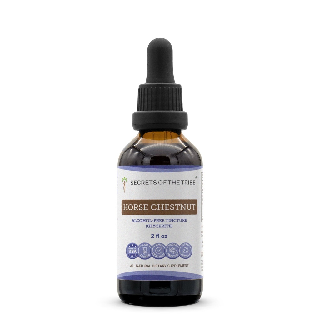 (原始内容存档于2018-09-21) (英语). Secrets of the Trible horse Chestnut Tincture 无酒精液体提取, Horse Chestnut (Aesculus hippocastanum) Dried Nut (2 FL OZ).