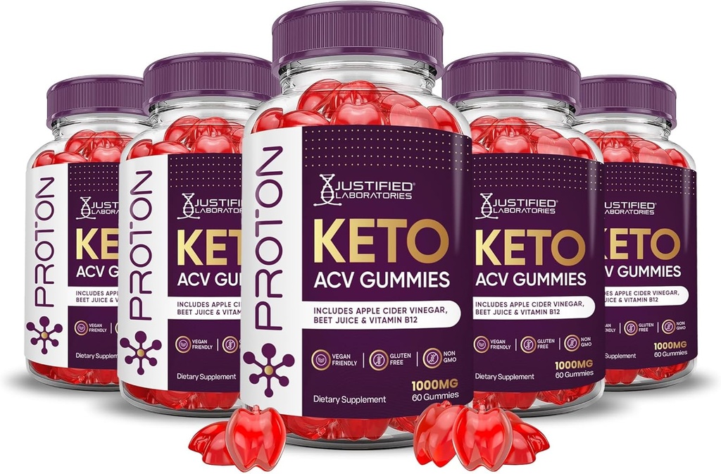合理实验室(5 Pack Proton Protein Keto ACV Gummys 高级公式 1000MG 质子靴 配有石榴蜂蜜汁粉 B12 Vegan Non GMO 300 Gummys)