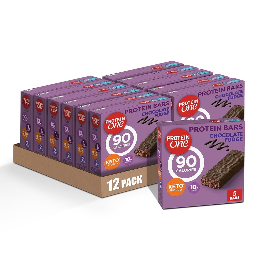 蛋白质 1 90 Calorie蛋白棒,巧克力软糖, Keto Friendly, 5 Ct, 4.8 oz(12包)