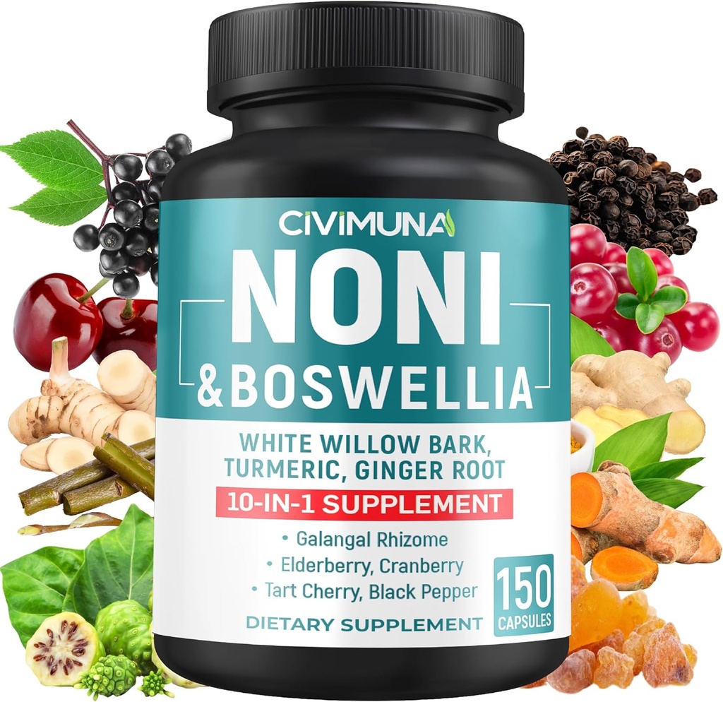 与Noni、Boswellia、White Willow Bark 和 More - 150 Capsules 5个月供货