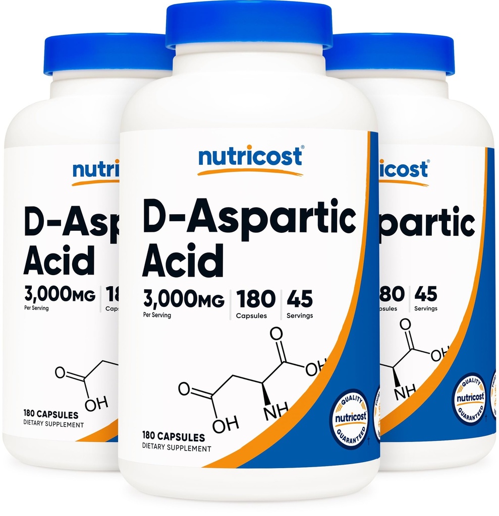 营养成本D-Aspartic酸盖(180盖)(3瓶)