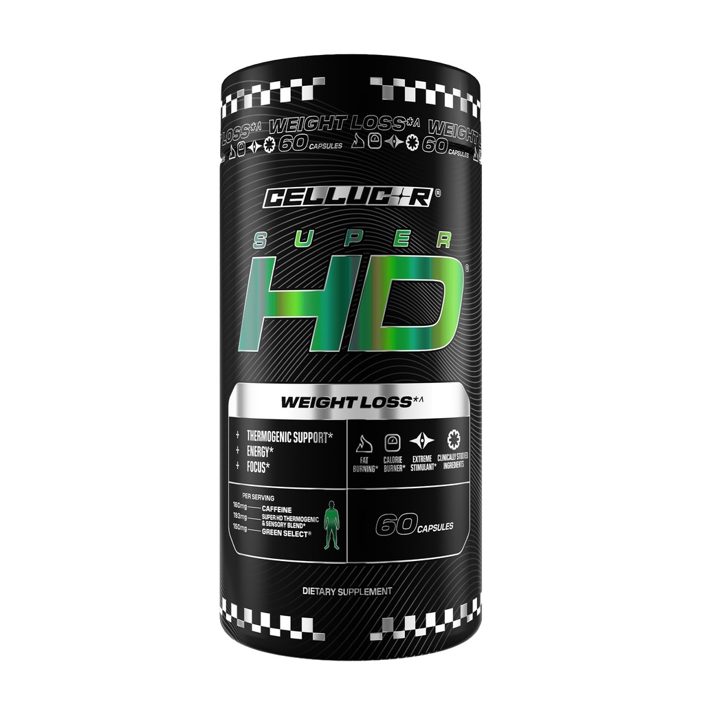 Cellucor SuperHD 热能燃烧器重量损失补充剂, Appetite 抑制剂, & Energy Boster Capsimax, Green Tea Extraction, 160mg Cafeine & More 60 Capsules (包装 May Vary)