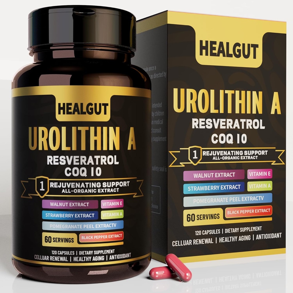 9-in-1 Urolithin 妇女抗衰老补充剂 1000mg:抗氧化剂 Capsules with Trans-resveratrol and CoQ10 - 美国实验室验证支持健康老化和细胞更新