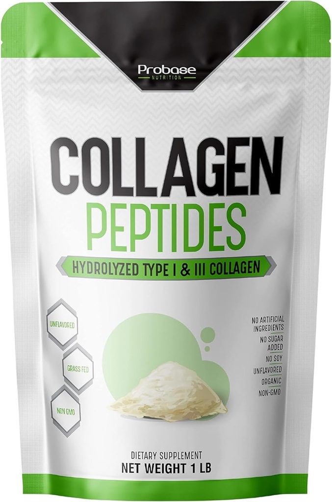 皮毛钉子联合体、水解促进更好的科拉根吸收、非GMO验证、Keto友好型和Gluten自由型、白色、16 Oz