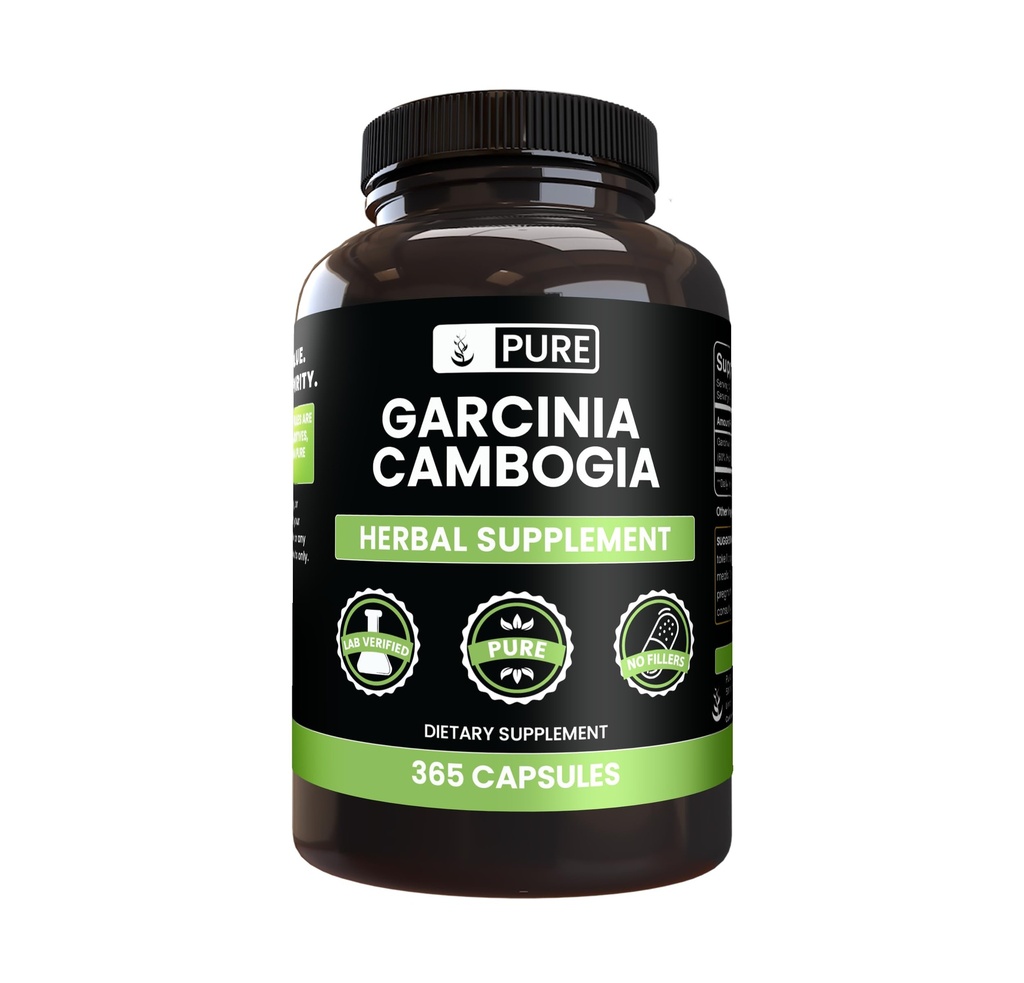 Garcinia Cambogia, 无镁或水稻填充器, 永远纯净, 实验室验证(365计)