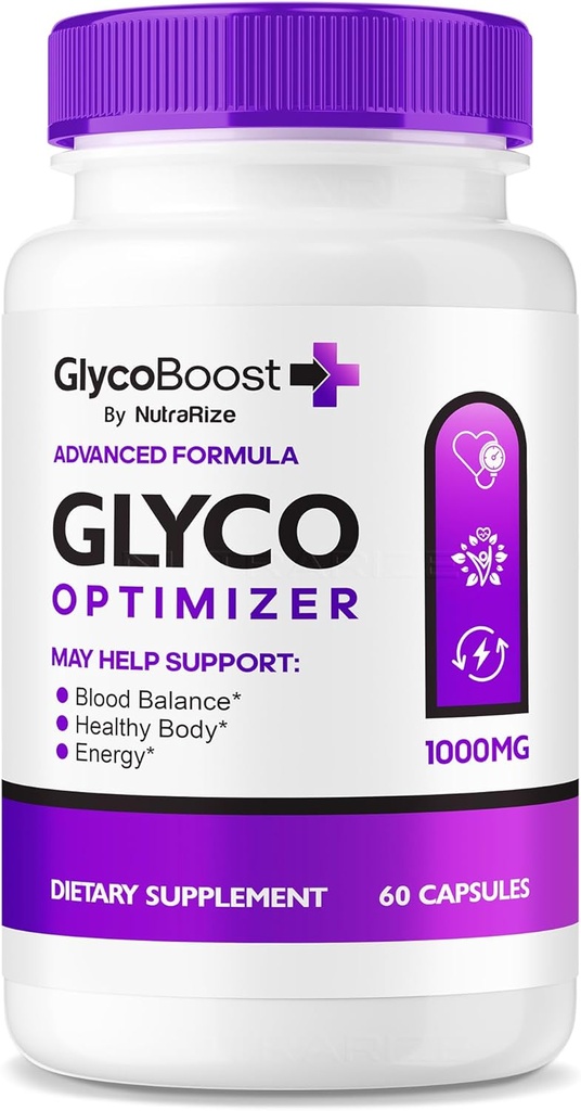 NutraRize GlycoBoost - 官方Glyco Boost血液支持公式,所有健康稳定水平的天然盖,GlycoBoost血船清洁剂,Glyco Boost优化剂(60 Capsules)