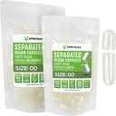 XPRS Nutra Vegan 大小 00 分离的顶盖 - 500 个在袋中分离的 Premium 清空顶盖 - 00 空的顶盖,用于 DIY 补充填充