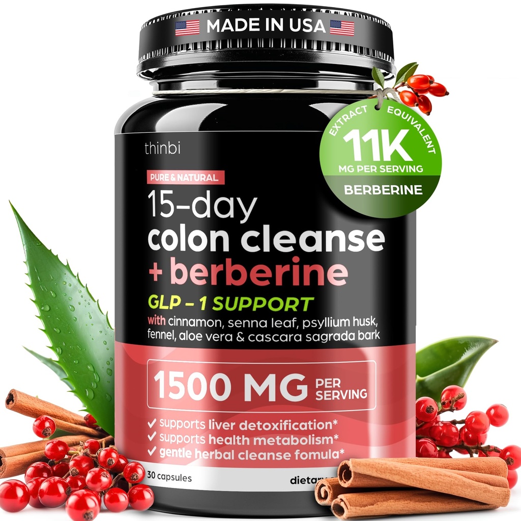 高级 Ketogenic Colon Cleanse with Berberine 1500mg – 15 Day Parase Dex for Men & Women – Senna Leaf 用于快速便秘缓解、Gut Health & Bloating 减肥的超强公式