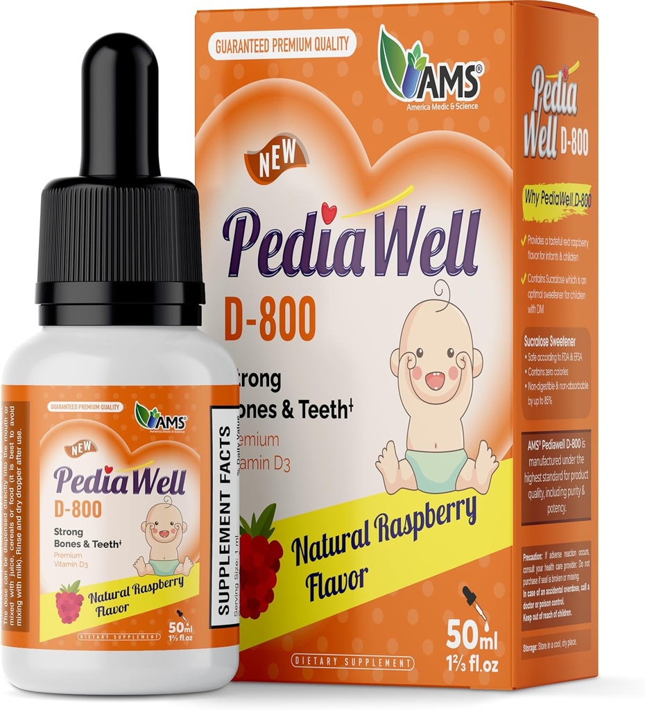 美国医学和科学Pediawell D-800(50 mL) 天然维生素D滴水