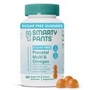 妇女产前维生素SmartyPants,无糖多维素蛋白:甲基folate,Omega 3(ALA)维生素D3,C,维生素B12,B6,A,K & Zinc,Inositol,Erythritol Free,60 Count (20天供应)